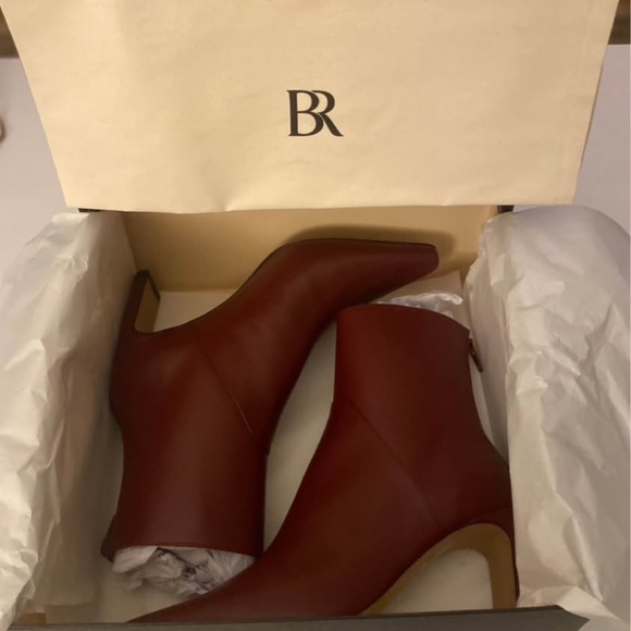 Italian Leather High Heel Ankle Boots Made In Portugal Deep Burgundy Red 7 1/2 - Picture 1 of 9